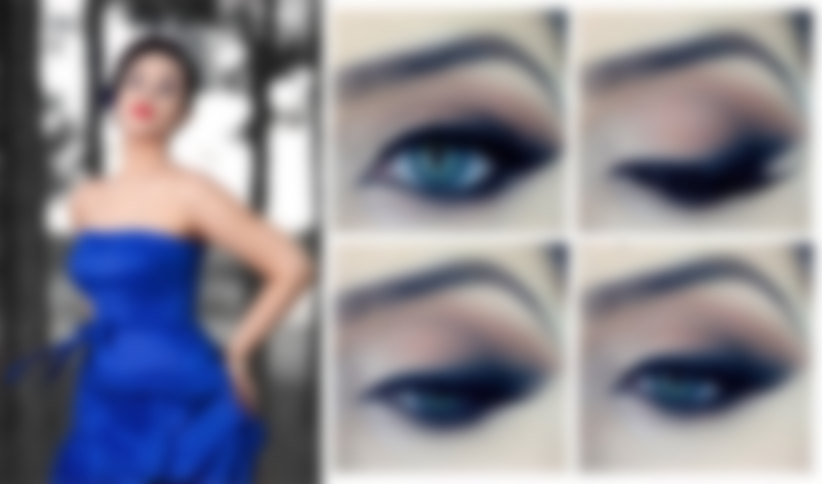 Макияж глаз на выпускной под голубое платье