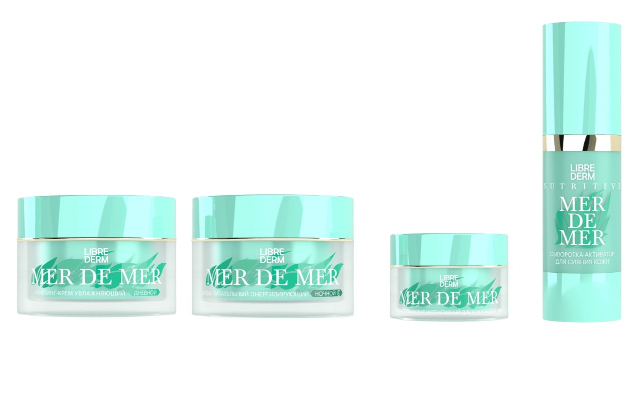 Фото: архивы пресс-службы. Дневной лифтинг-крем, Крем питательный энергизирующий ночной для лица, шеи и области декольте; Крем-концентрат интенсивный для кожи вокруг глаз; Cыворотка-активатор для сияния кожи Mer de Mer, Librederm