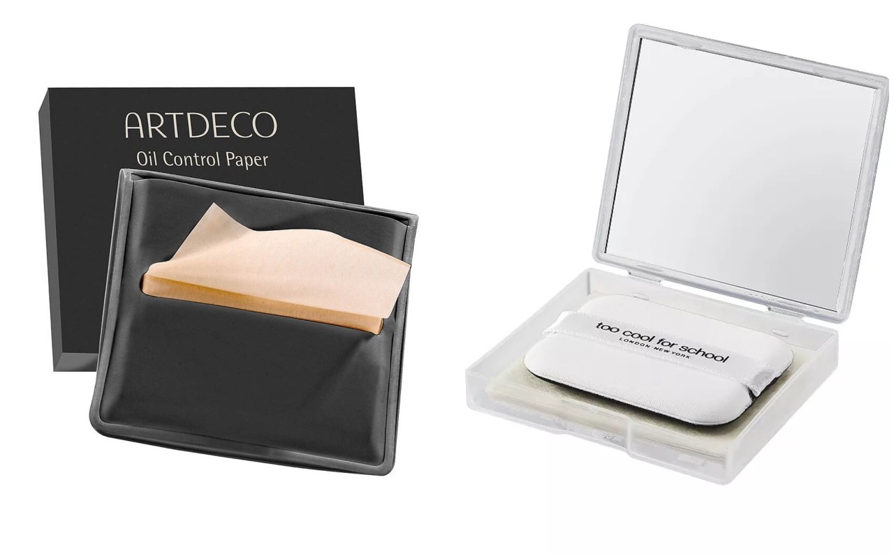 Фото: архивы пресс-служб. Матирующие салфетки Oil Control Paper, Artdeco; Матирующие салфетки с рефиллом Artclass By Rodin Finish Setting Oil Paper, Too Cool For School
