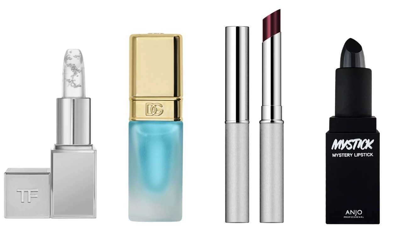 Фото: архивы пресс-служб.  Увлажняющая помада-бальзам для губ с универсальным оттенком Soleil Neige Lip Blush, Tom Ford; Масло для губ с объемным эффектом и PH-пигментом Mint Oil Lip Pumper, Dolce&Gabbana; Бальзам-помада для губ с проявляющимся тоном Almost Lipstick Black Honey, Clinique; Проявляющаяся помада-бальзам для губ, Anjo 