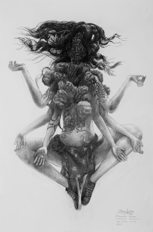 Зорикто Доржиев. "Ваджра-панк. Стихия земли" (2022). © Зорикто Доржиев. Из собрания галереи "Ханхалаев"