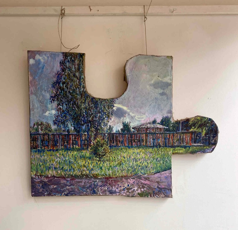 Работы на выставке – бывшие стены дома-картины. Фото: Наталья Конюкова. Предоставлено пресс-службой Парка-отеля