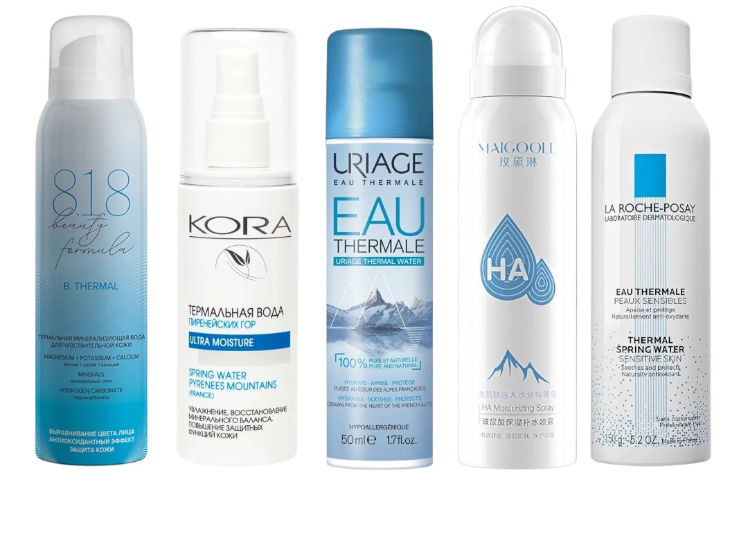 Фото: архивы пресс-служб. Термальная минерализующая вода для чувствительной кожи, 8.1.8 beauty formula; Термальная вода, KORA; Термальная вода, URIAGE; Термальная вода, MAIGOOLE; Термальная вода, La Roche-Posay 