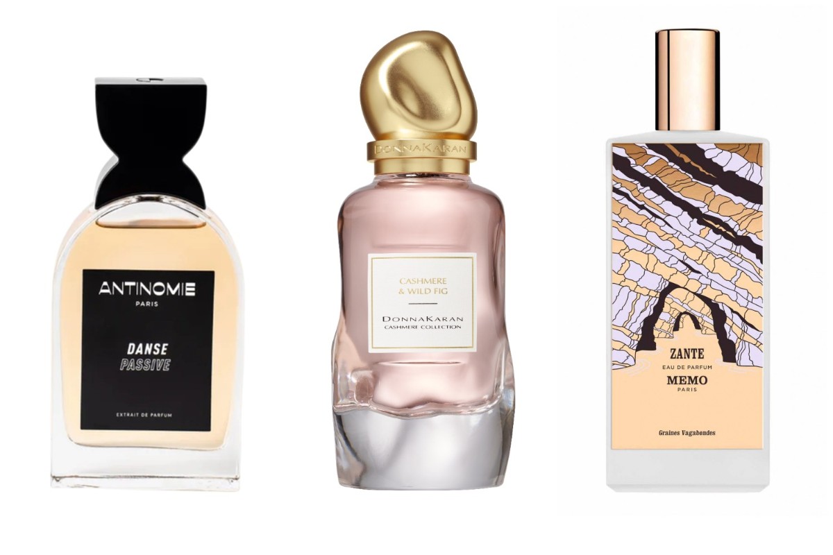 Фото: архивы пресс-служб. Парфюмерный экстракт Dance Passive, ANTINOMIE; Парфюмерная вода Wild Fig Cashmere Collection, DONNA KARAN; Парфюмерная вода Zante, Memo 
