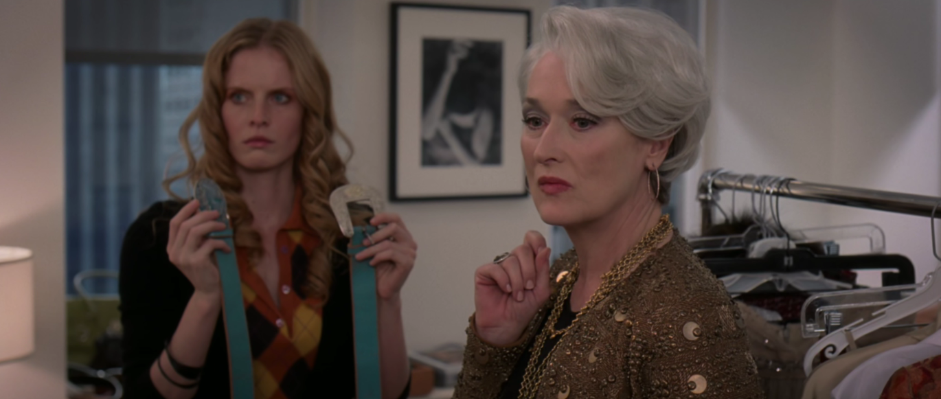 Мэрил Стрип в образе Миранды Пристли. Кадр из фильма "Дьявол носит Prada" (2006)