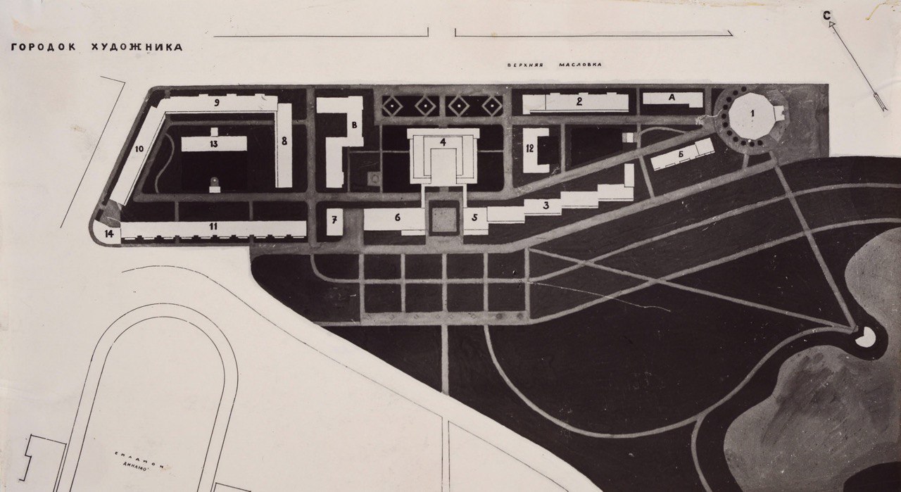 План застройки Городка художников. Конец 1920-х-1930-е гг. Фото предоставлено пресс-службой научно-музейного центра "Масловка. Город художников"