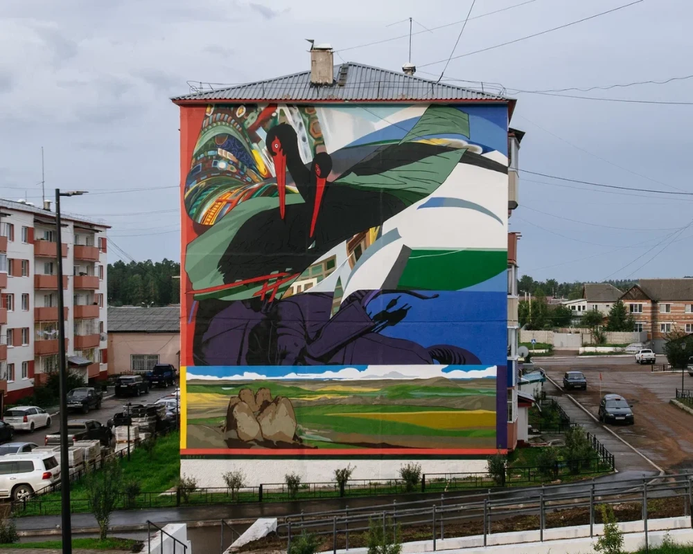 Работа Анатолия Akue "5". Фото: Антон (Selone) Селезнев. Предоставлено пресс-службой фестиваля "Смена"