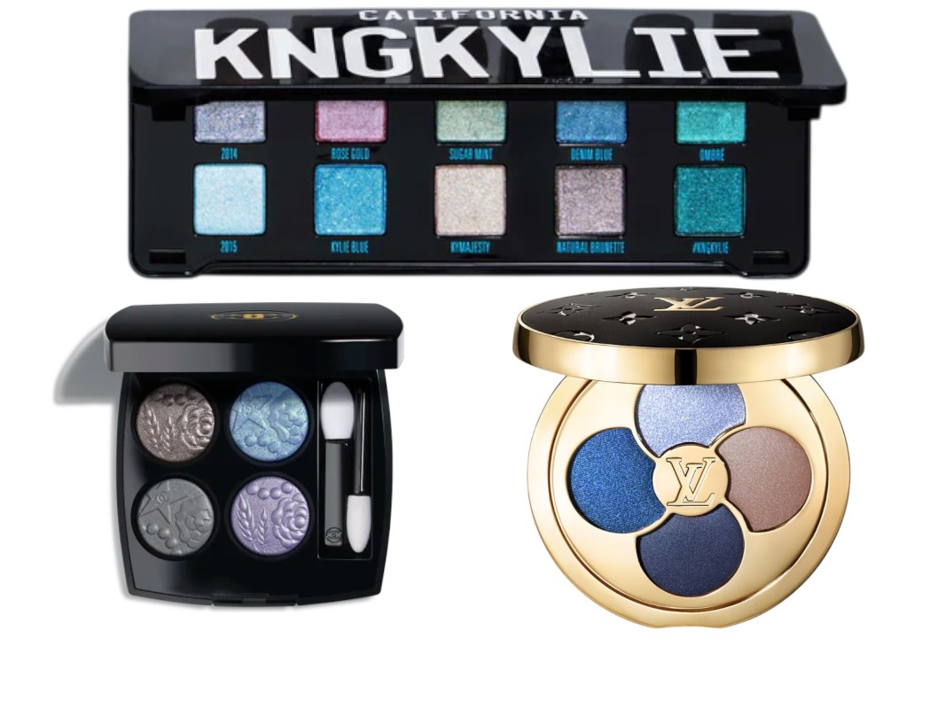Фото: архивы пресс-служб. Палетка теней Рождество 2025 LES 4 OMBRES NUIT ASTRALE, Chanel; Палетка King Kylie, Kylie Cosmetics; Палетка LV Ombres, Louis Vuitton