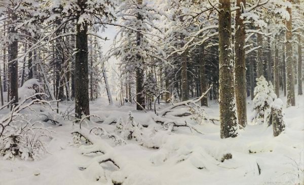 Картина "Зима" (1890) И.И. Шишкина. Из коллекции Государственного Русского музея