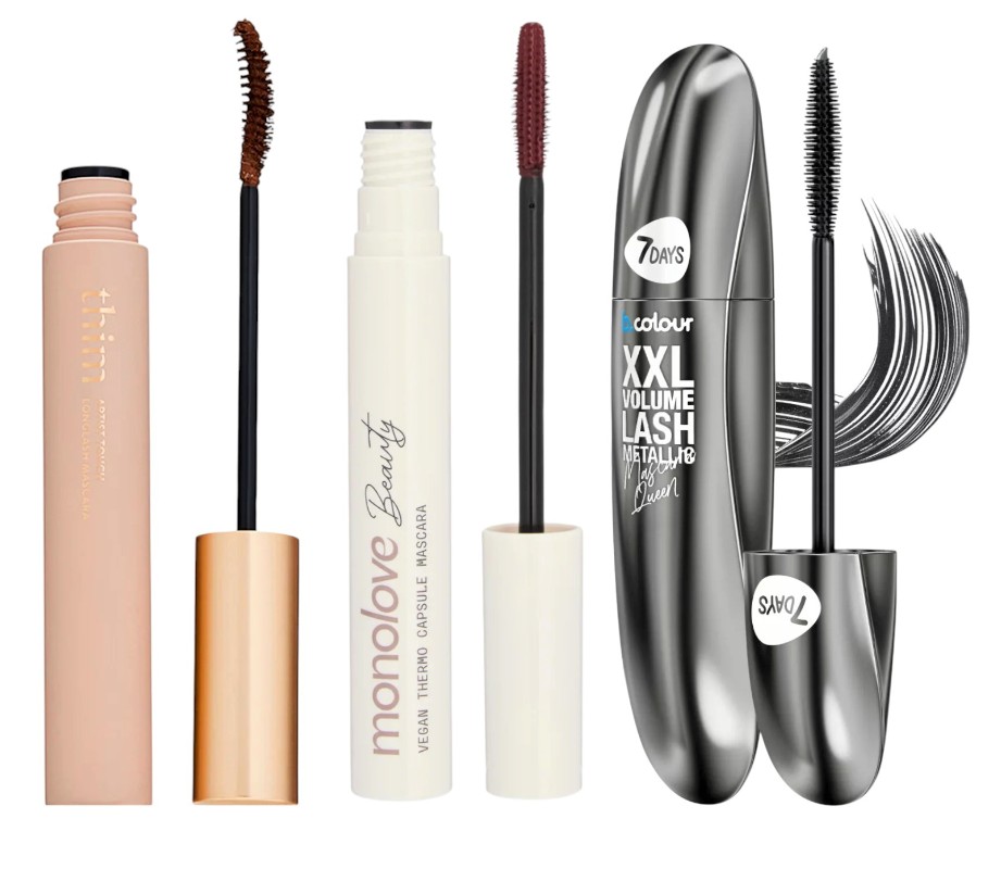 Фото: архивы пресс-служб. Удлиняющая тушь для ресниц Artist Touch Longlash Mascara, 02 Brown, Thim; Термотушь для ресниц Vegan thermo capsule mascara, monolove; Тушь для ресниц удлиняющая, 02 Grey, 7Days