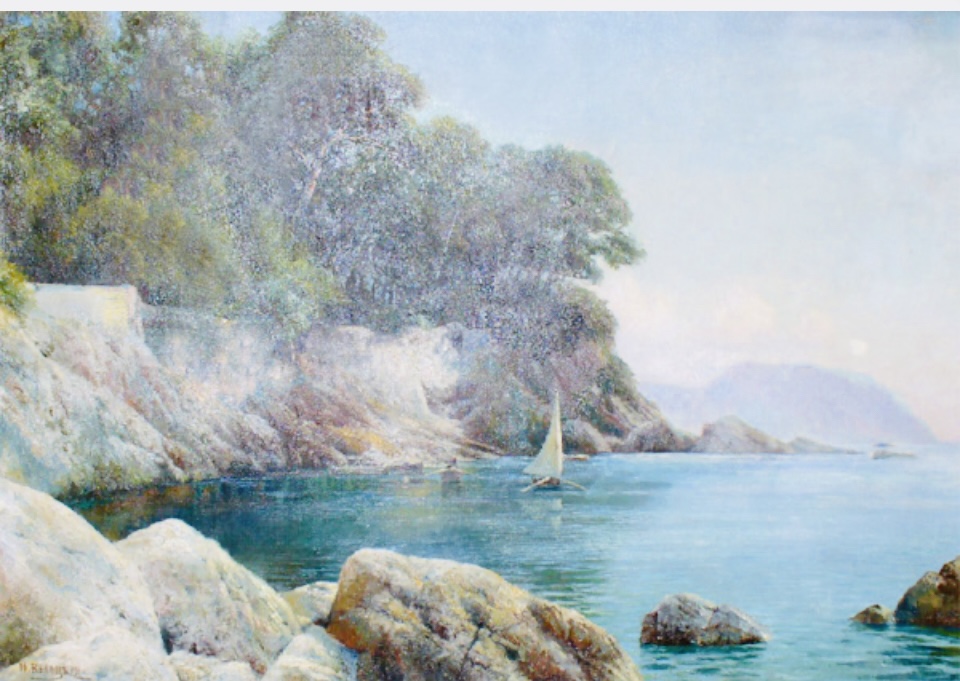 Работа Ивана Вельца "Парусник в бухте" (1914). Из собрания Сочинского художественного музея