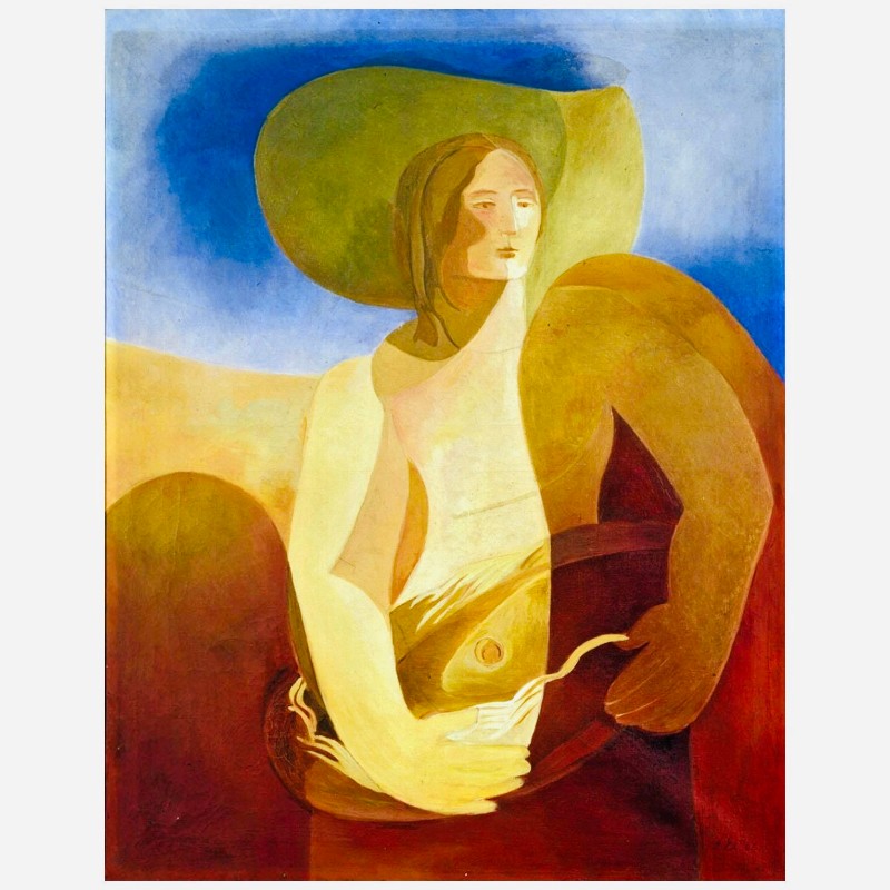 "Женщина с рыбой" (1932–1934) (Автопортрет) Александры Экстер. Из собрания Московского музея современного искусства