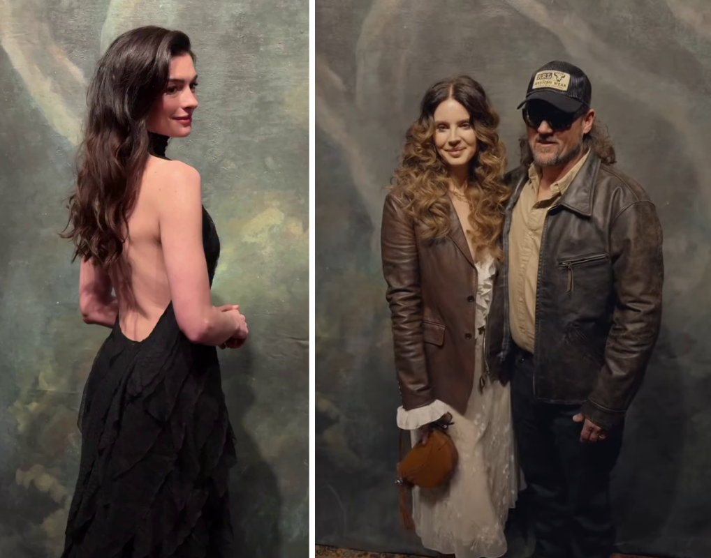 Энн Хэтэуэй. Фото: соцсети / @voguemagazine; Лана Дель Рей и Джереми Дюфрен. Фото: YouTube / @RalphLauren