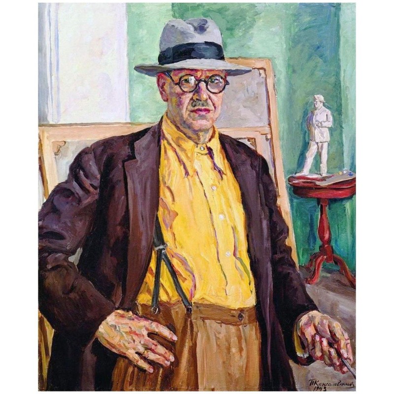 Автопортрет в желтой рубашке (1943) Петра Кончаловского. Из собрания Государственной Третьяковской галереи