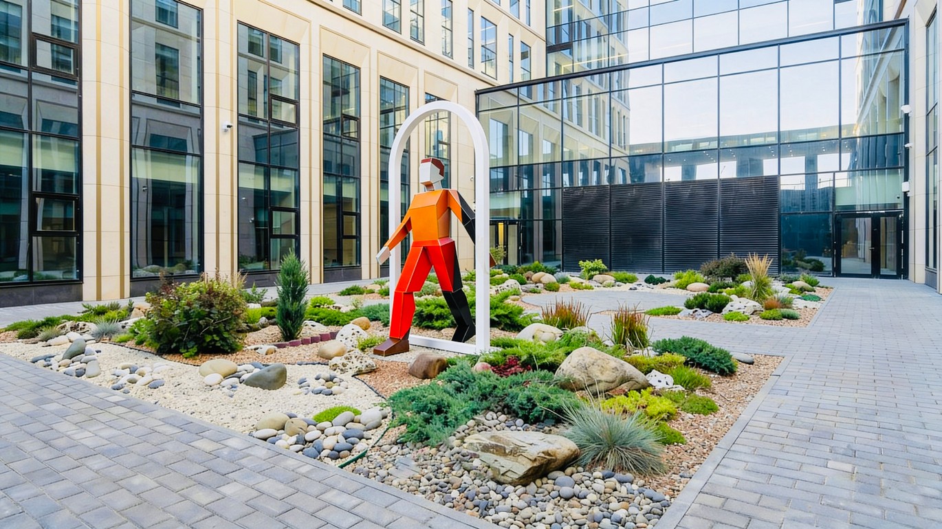 Визуализация арт-объекта "Без названия" Дмитрия Аске на территории ИЦ "Сколково". Предоставлено командой проекта "ВМЕСТЕ"