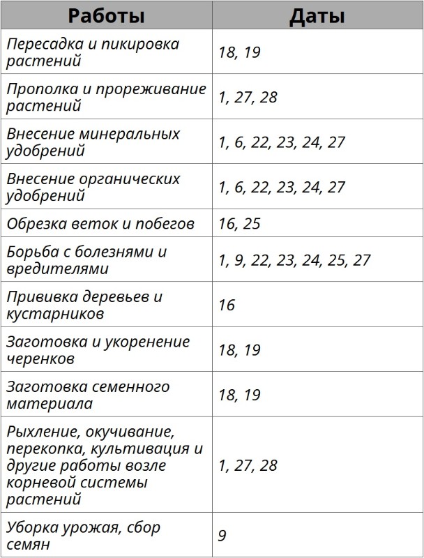 Благоприятные дни для огородных работ по лунному календарю на июль 2026