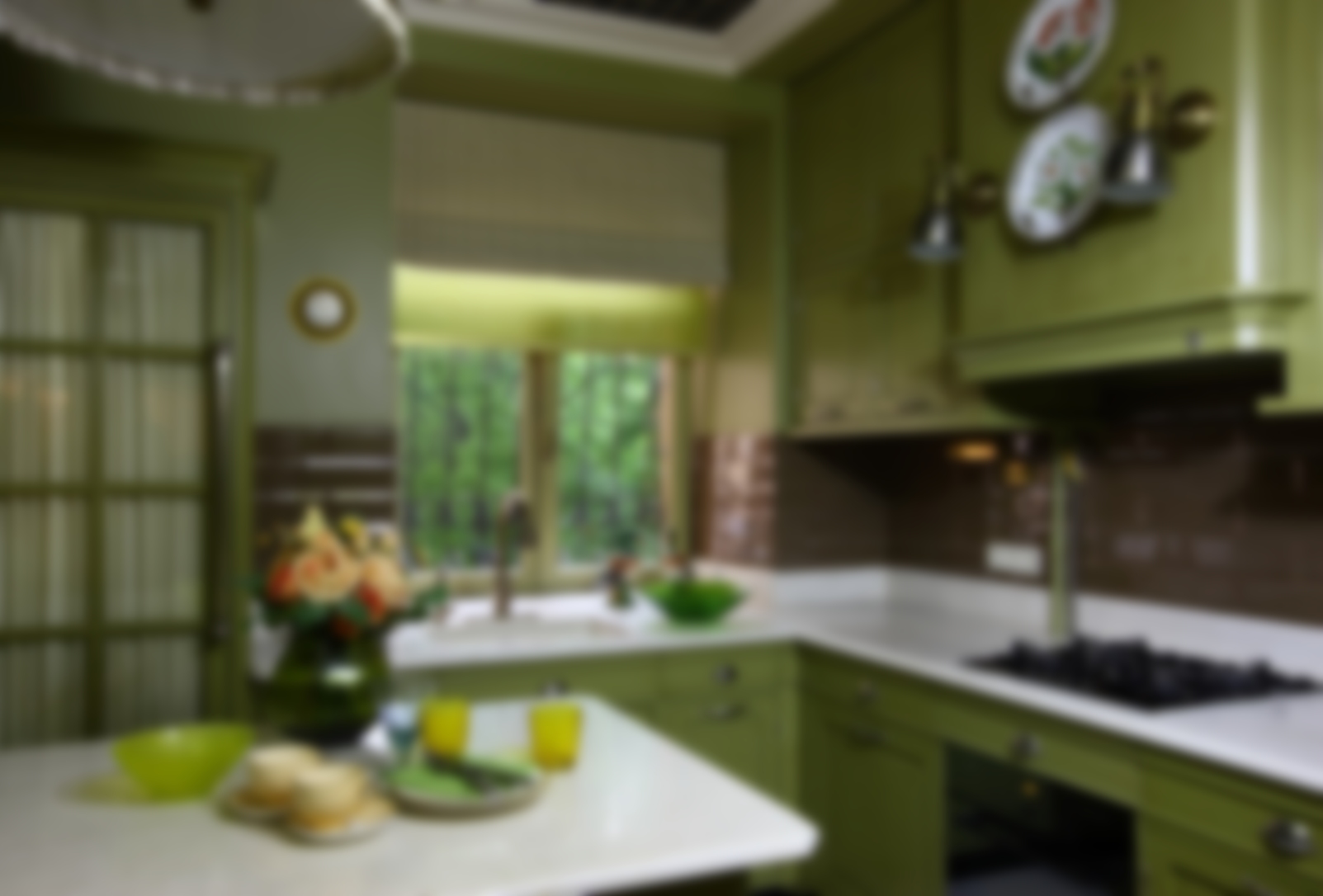 Сочетание Зеленого Цвета Фото Кухни