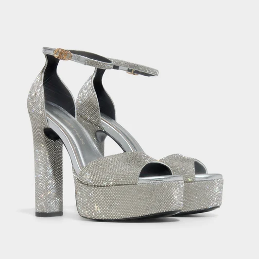 Серебристые босоножки на платформе Zuhair Murad × ALDO