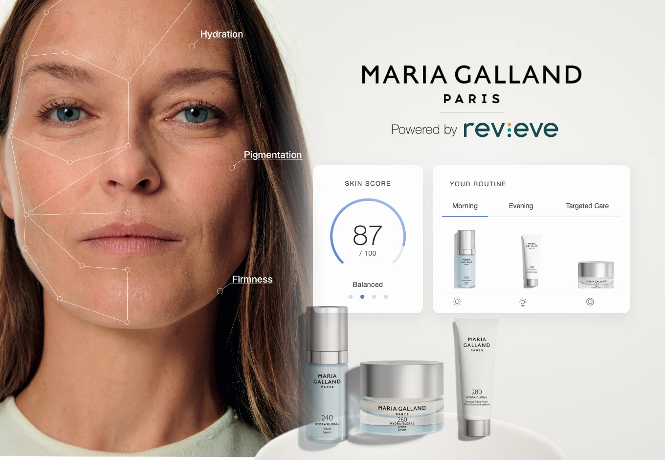 Онлайн-сервис подбора ухода SKINALYZE PRO от Maria Galland Paris и Revieve — официальная иллюстрация