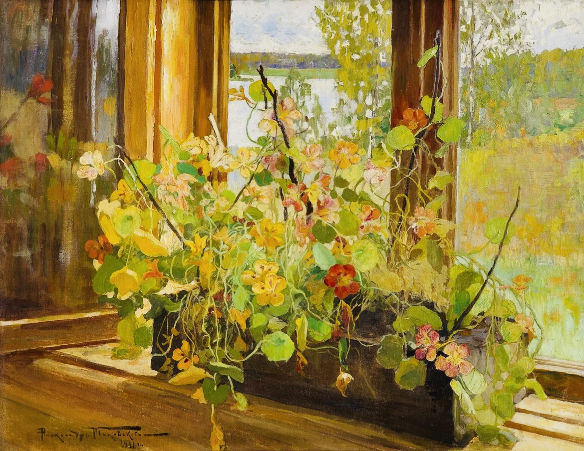 Александр Маковский. Натюрморт с настурциями. 1911. Из собрания музея-заповедника «Петергоф»