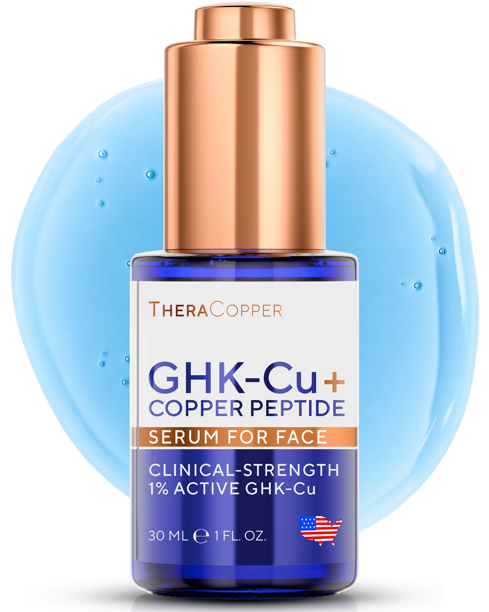 Флакон сыворотки TheraCopper GHK-Cu Copper Peptide Face Serum