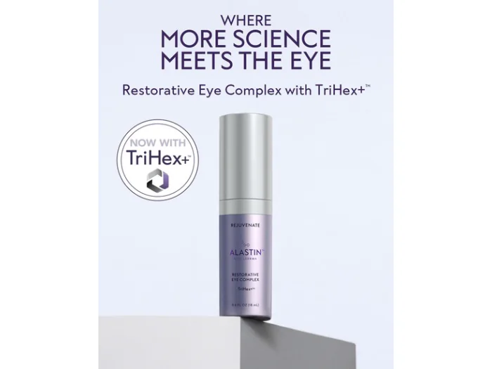 Флакон обновленного средства ALASTIN Restorative Eye Complex с TriHex+. Фото Galderma / ALASTIN.