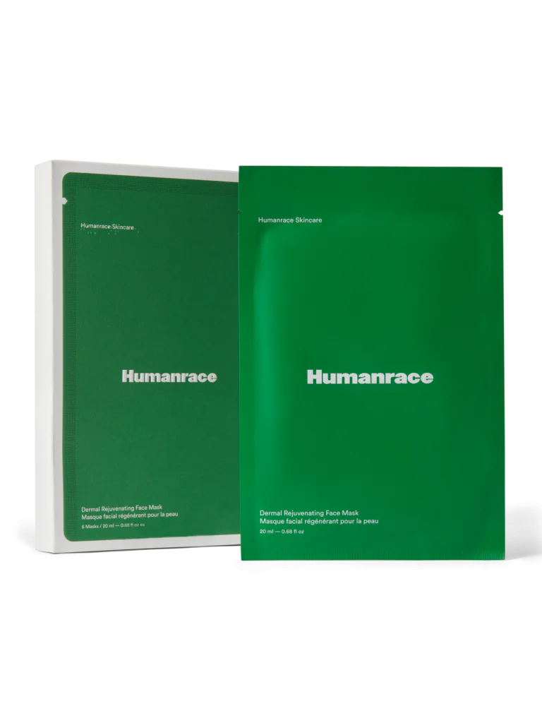 Упаковка маски Humanrace Dermal Rejuvenating Face Mask рядом с коробкой набора